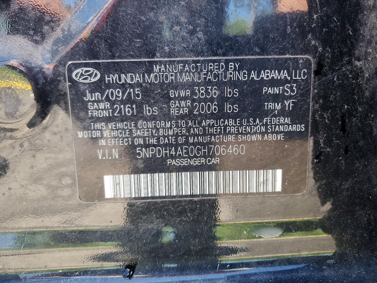 2016 HYUNDAI ELANTRA