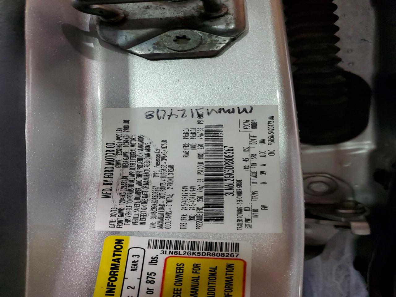 2013 LINCOLN MKZ