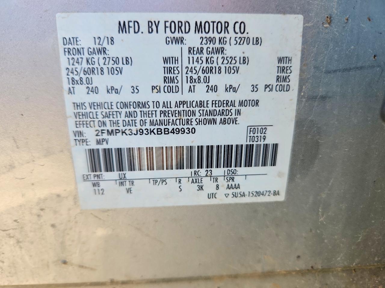 2019 FORD EDGE
