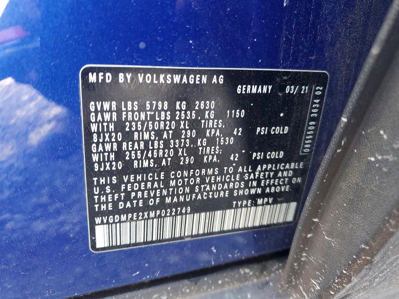 2021 VOLKSWAGEN ID.4 FIRST