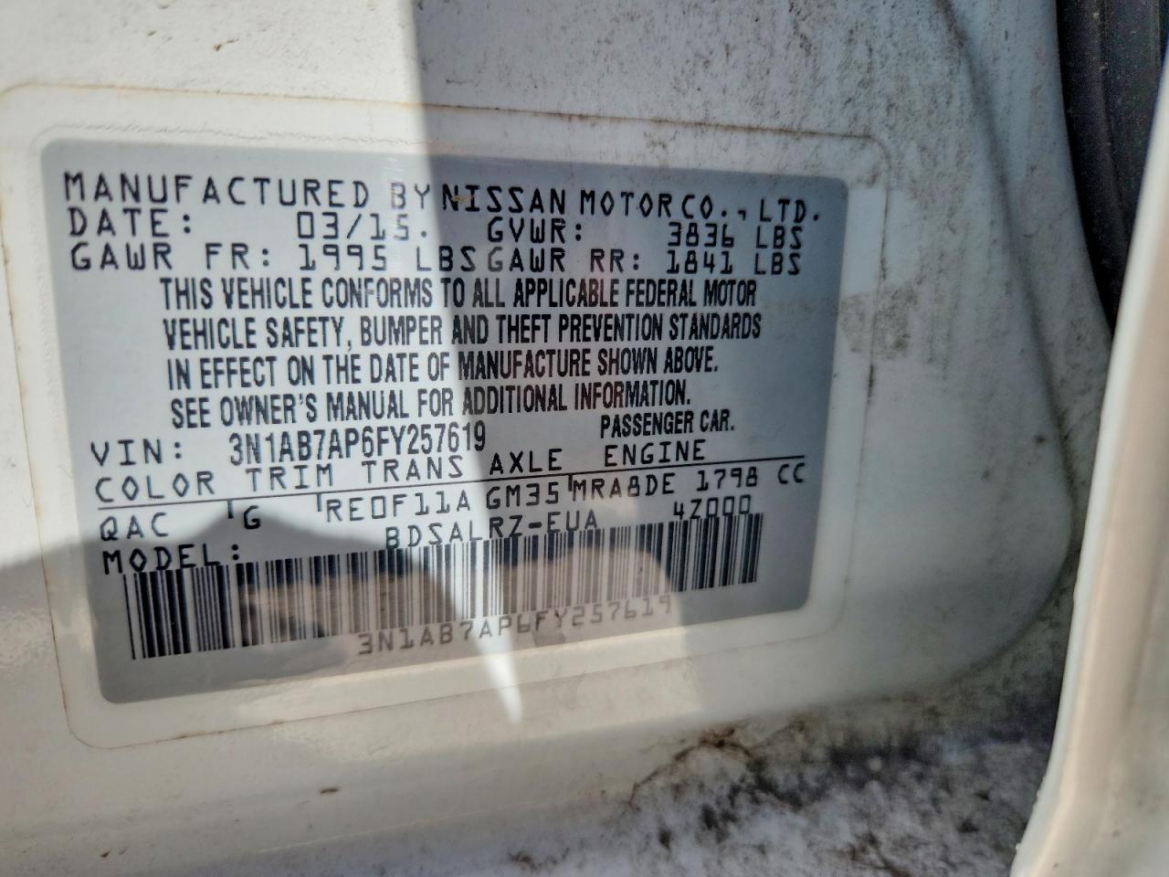 2015 NISSAN SENTRA