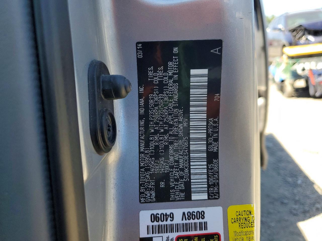 2014 TOYOTA SIENNA