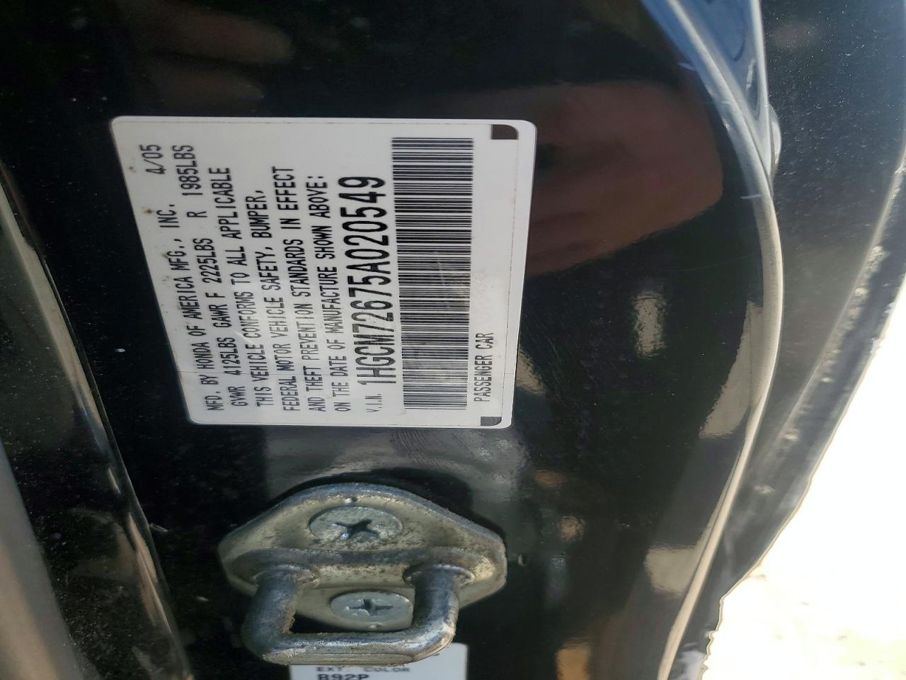 2005 HONDA ACCORD
