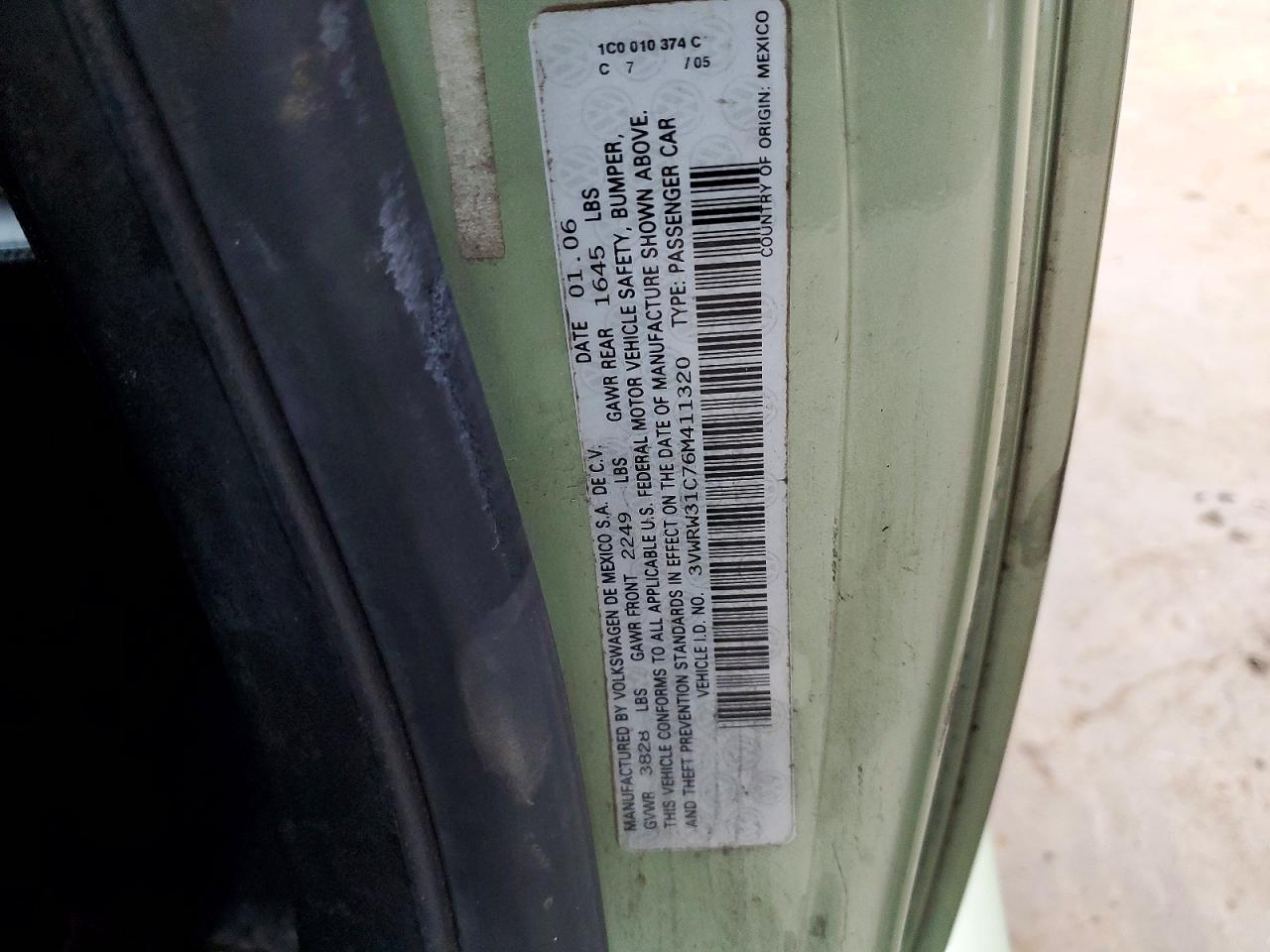 2006 VOLKSWAGEN BEETLE