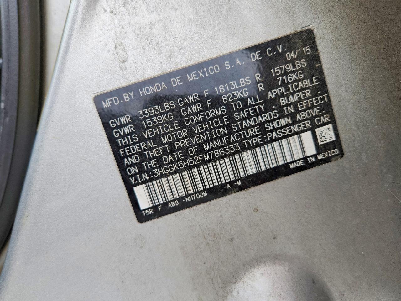 2015 HONDA FIT
