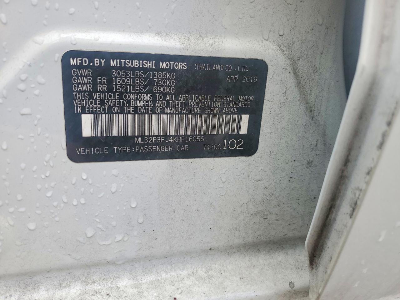2019 MITSUBISHI MIRAGE