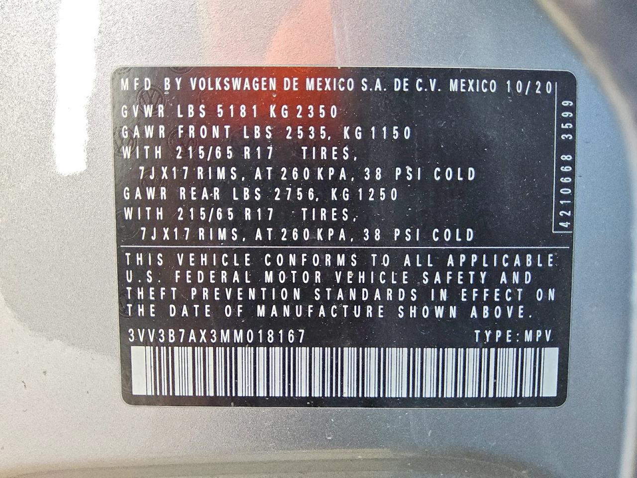 2021 VOLKSWAGEN TIGUAN