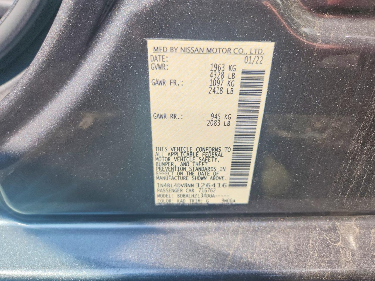 2022 NISSAN ALTIMA