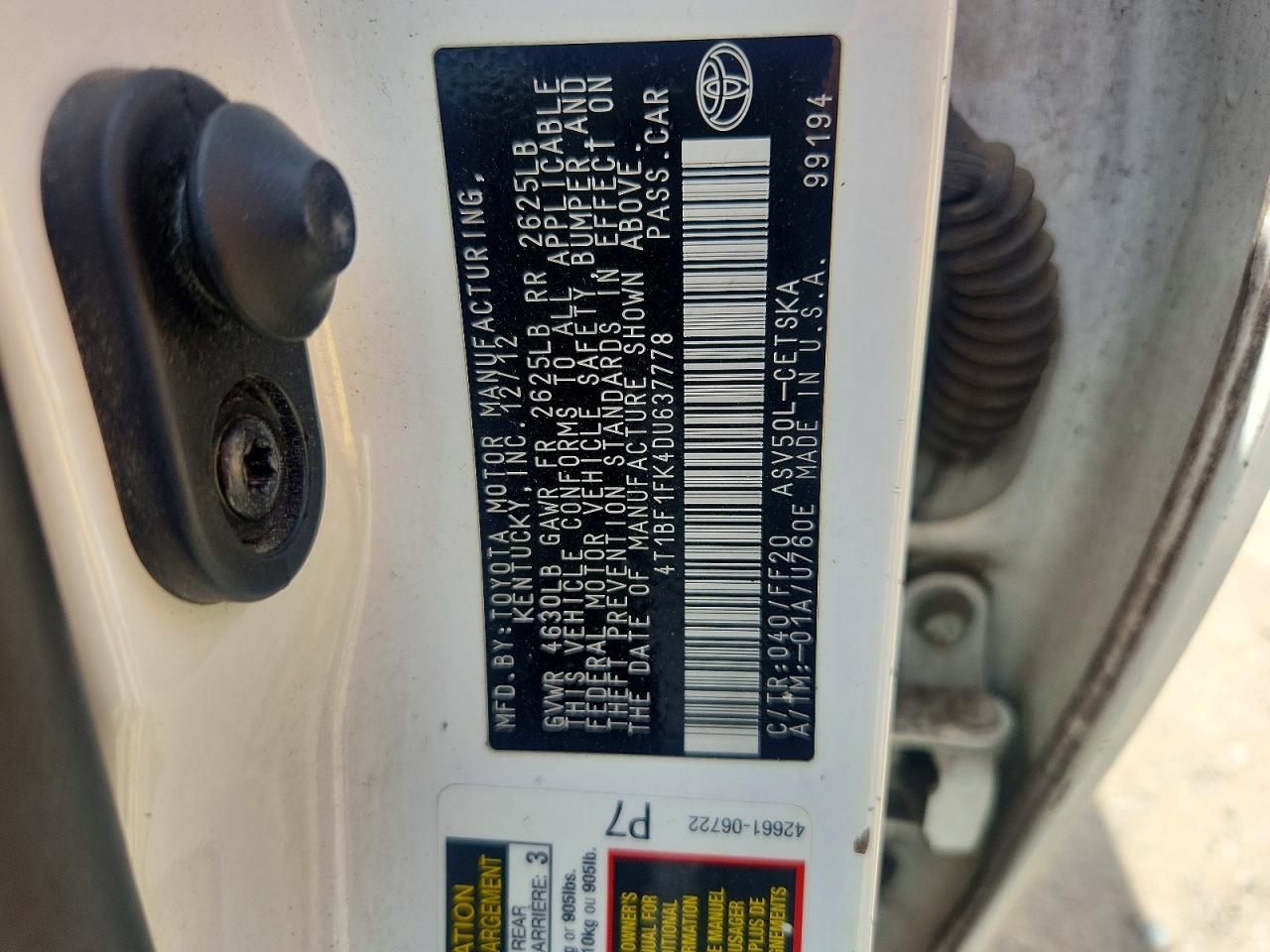 2013 TOYOTA CAMRY