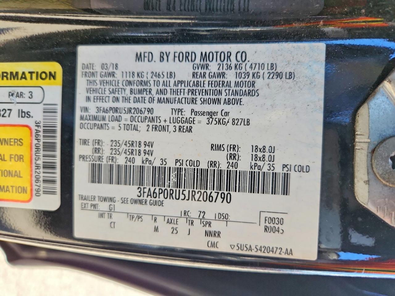 2018 FORD FUSION