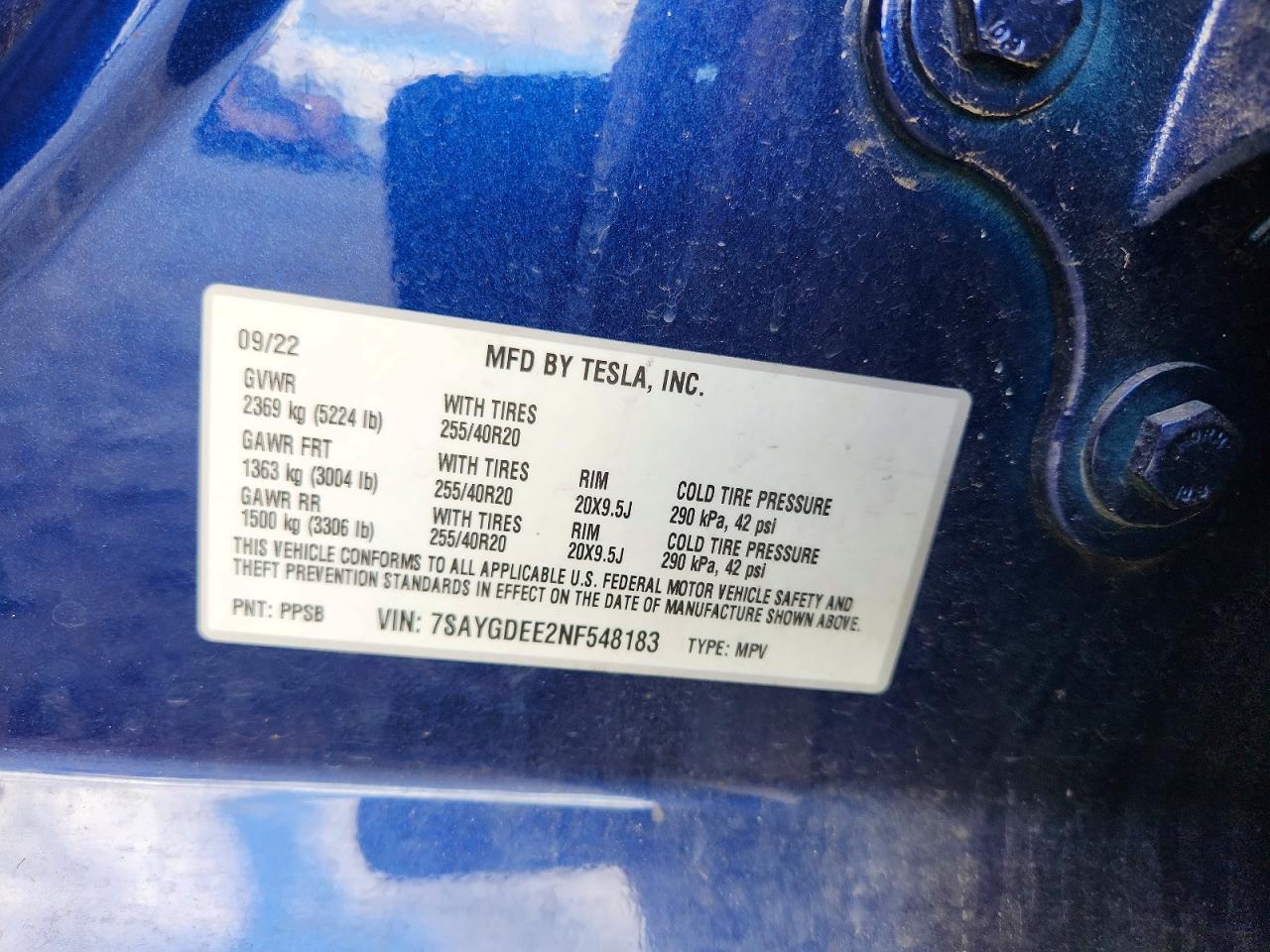 2022 TESLA MODEL Y
