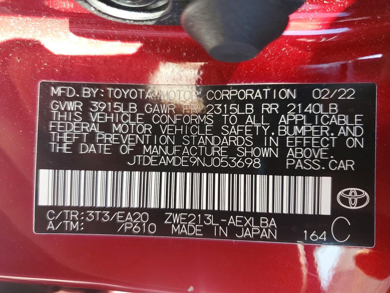 2022 TOYOTA COROLLA