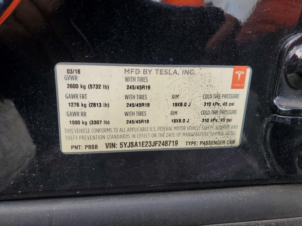 2018 TESLA MODEL S