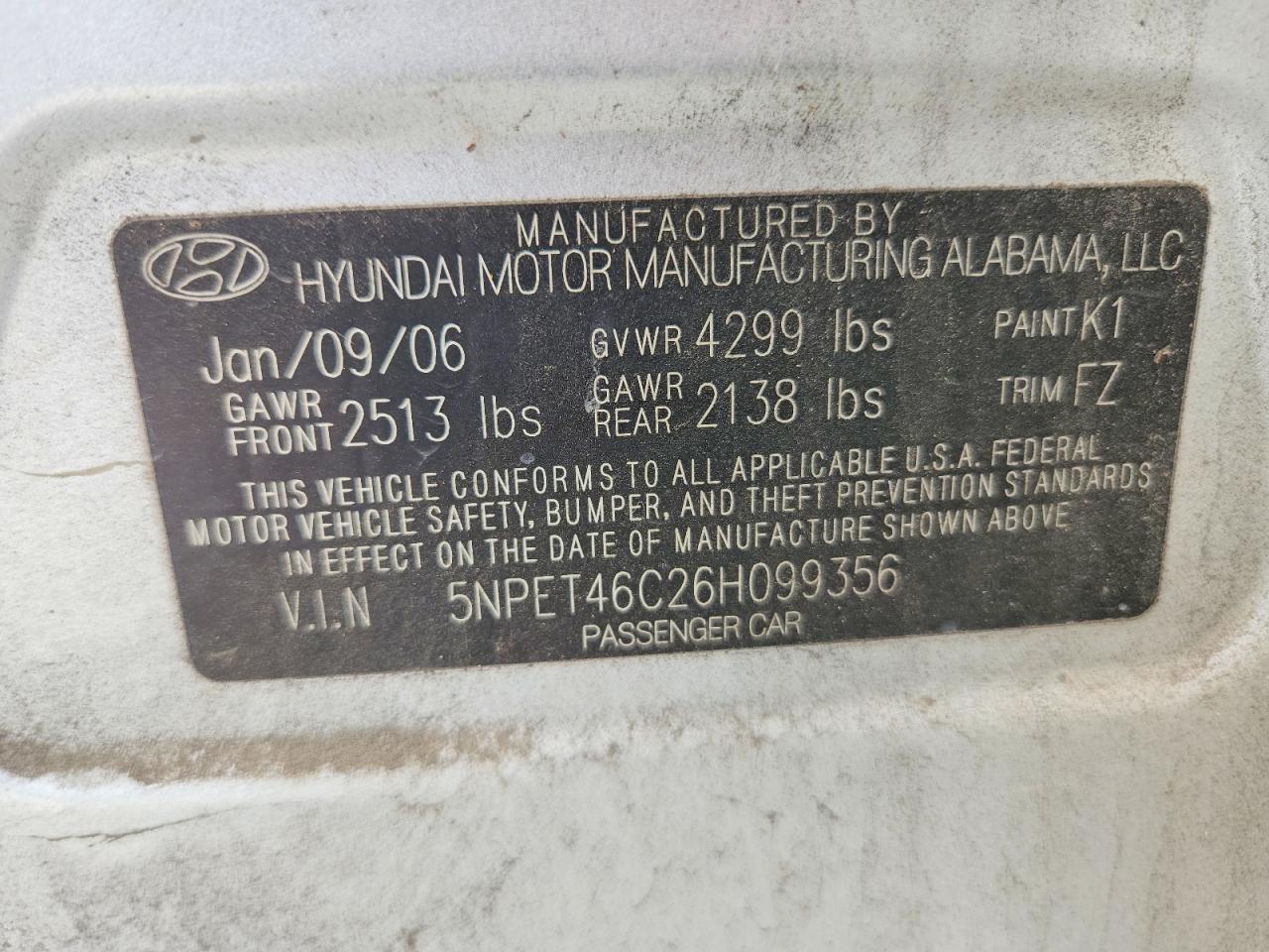 2006 HYUNDAI SONATA