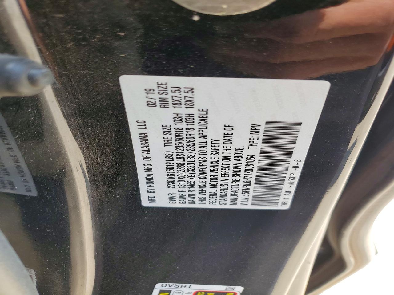 2019 HONDA ODYSSEY