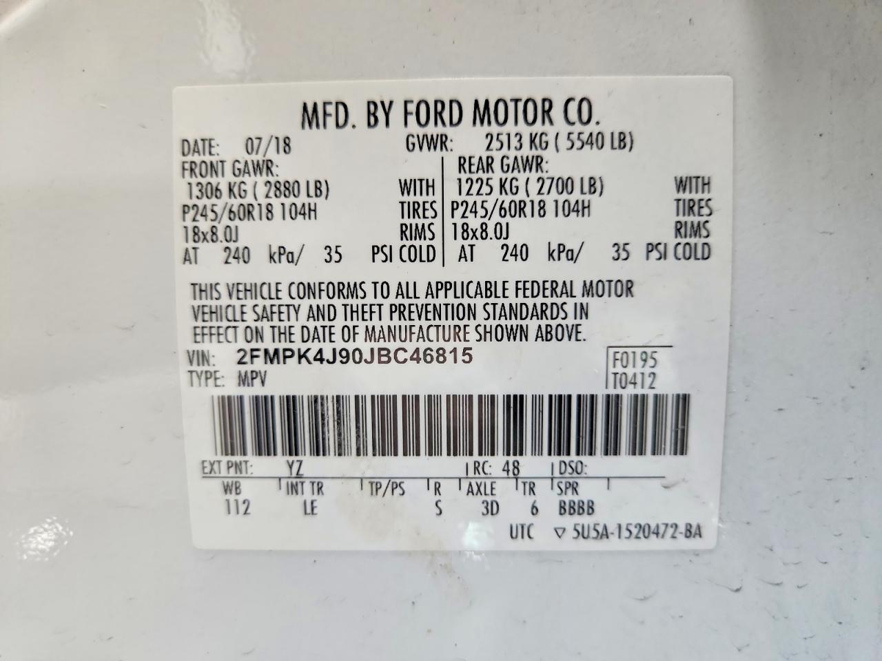 2018 FORD EDGE