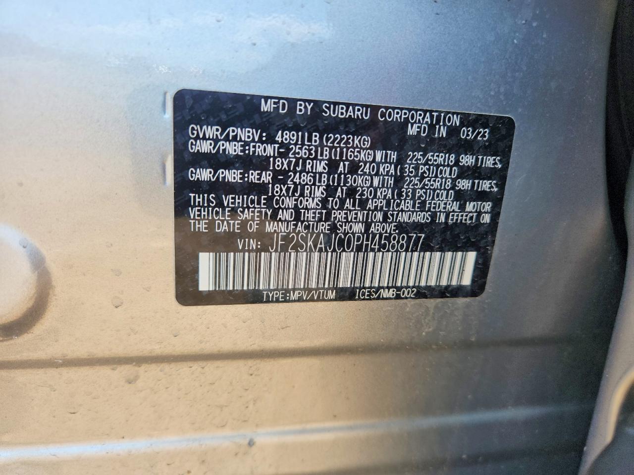 2023 SUBARU FORESTER