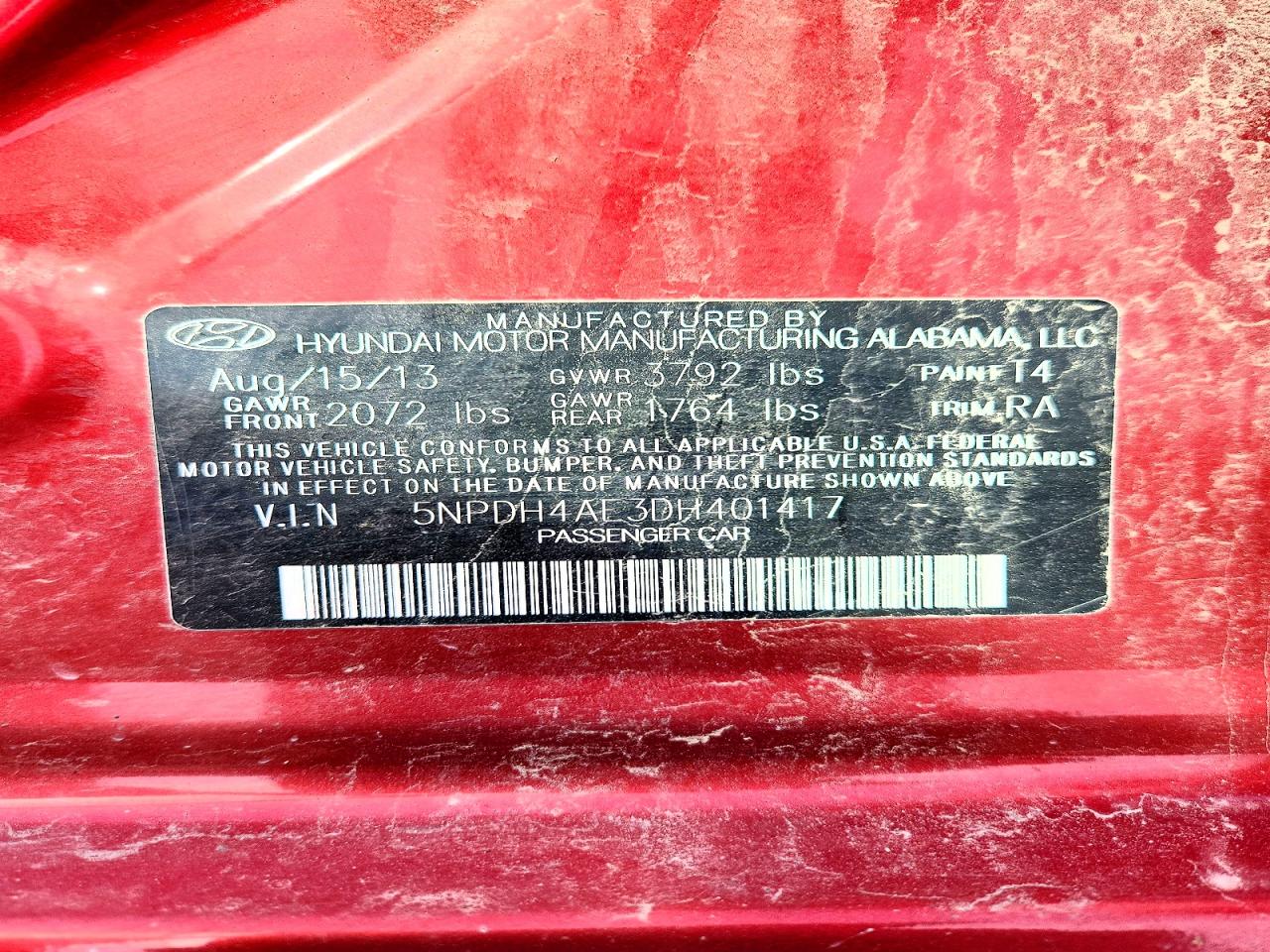 2013 HYUNDAI ELANTRA