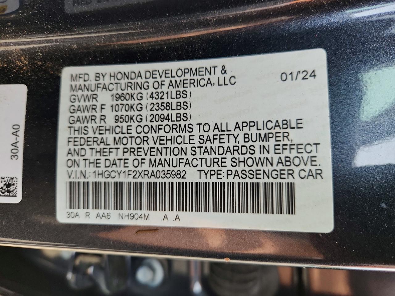 2024 HONDA ACCORD