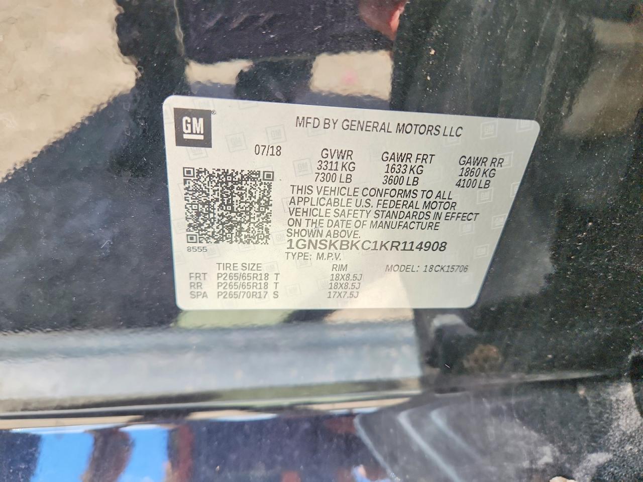 2019 CHEVROLET TAHOE