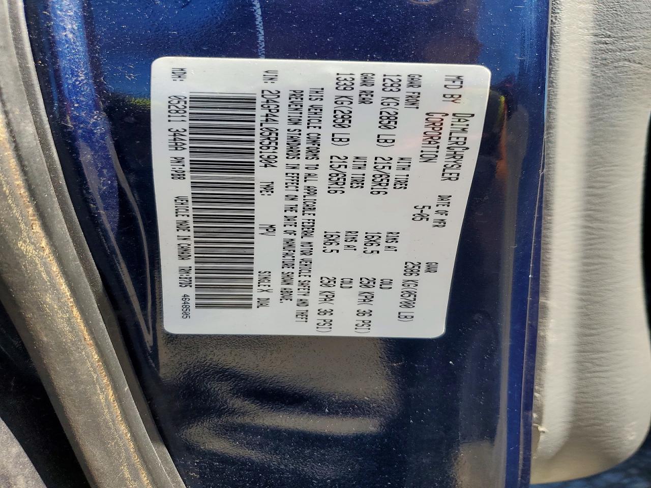 2005 DODGE CARAVAN
