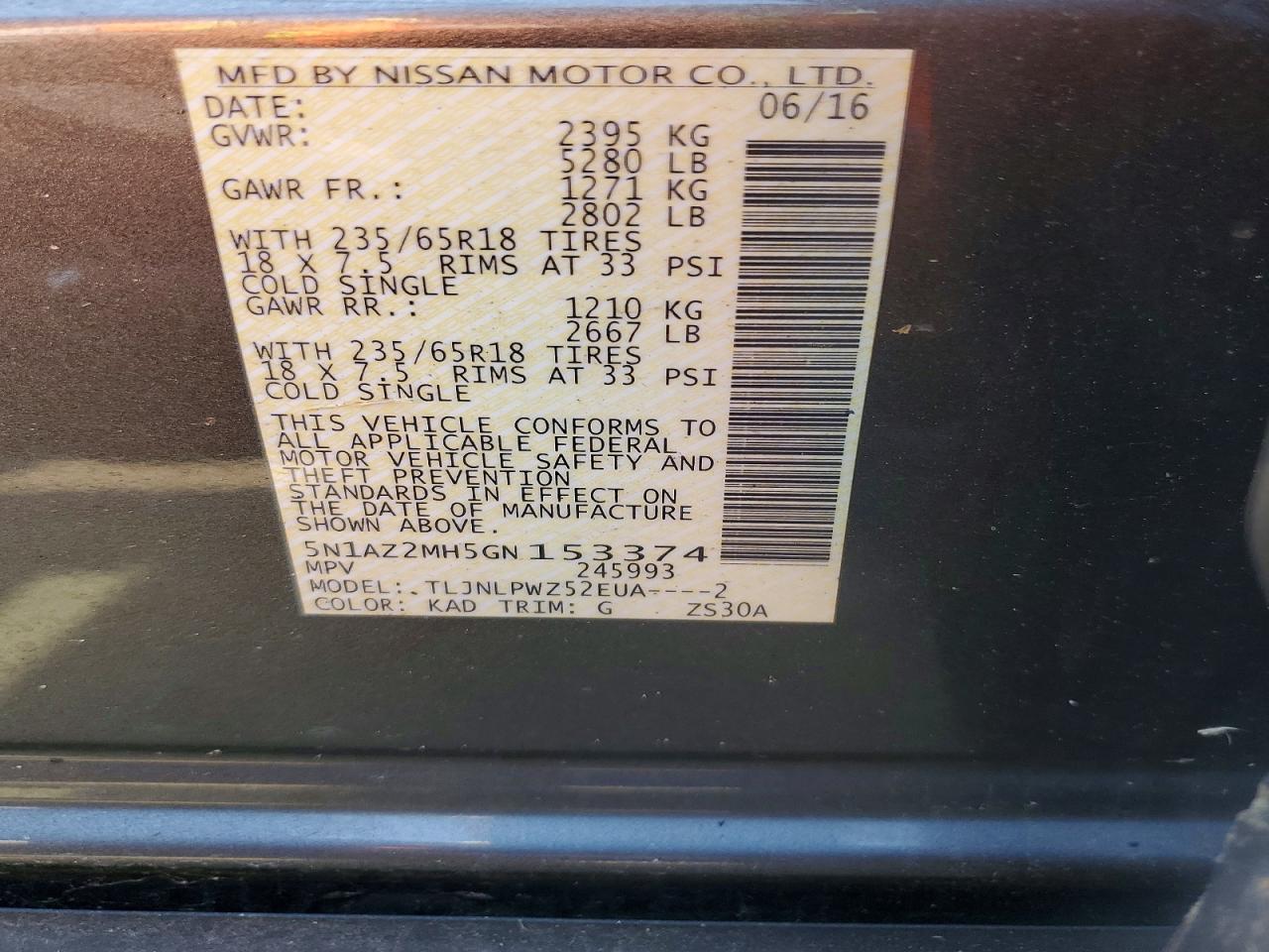 2016 NISSAN MURANO
