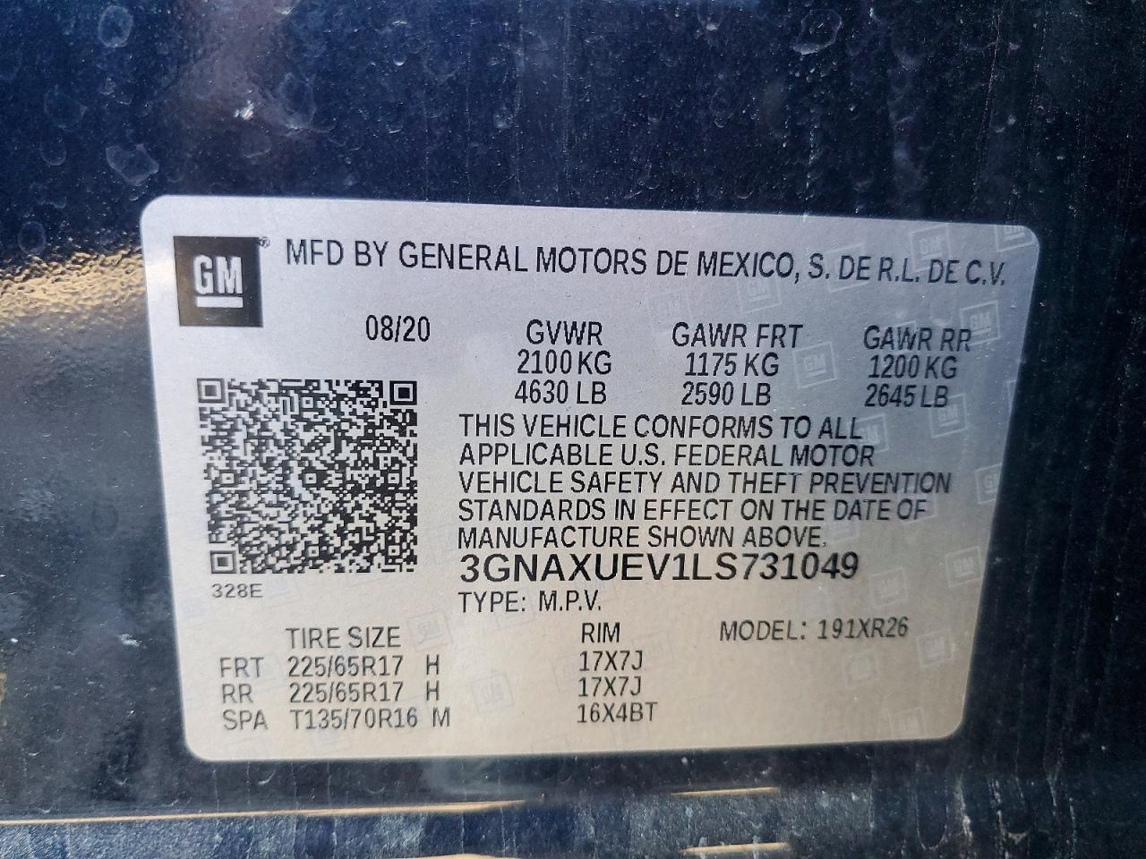 2020 CHEVROLET EQUINOX