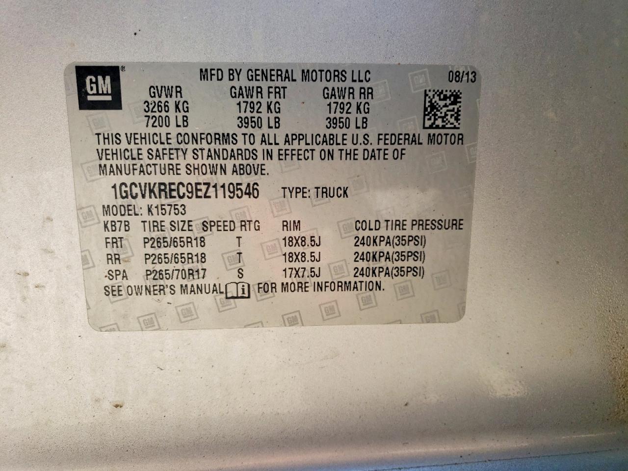 2014 CHEVROLET SILVERADO