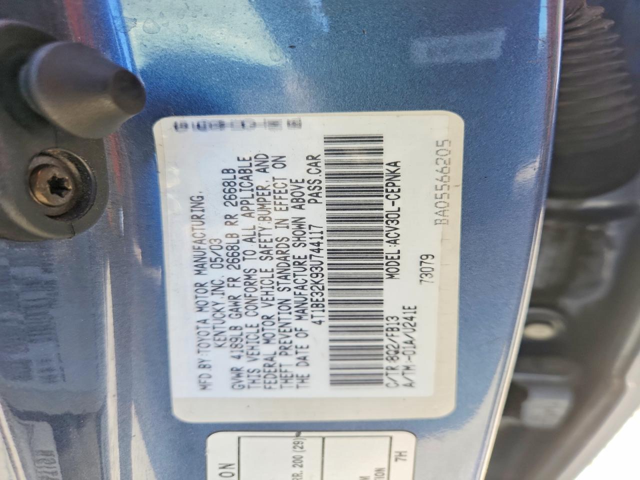 2003 TOYOTA CAMRY