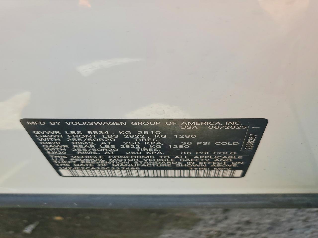2025 VOLKSWAGEN ATLAS