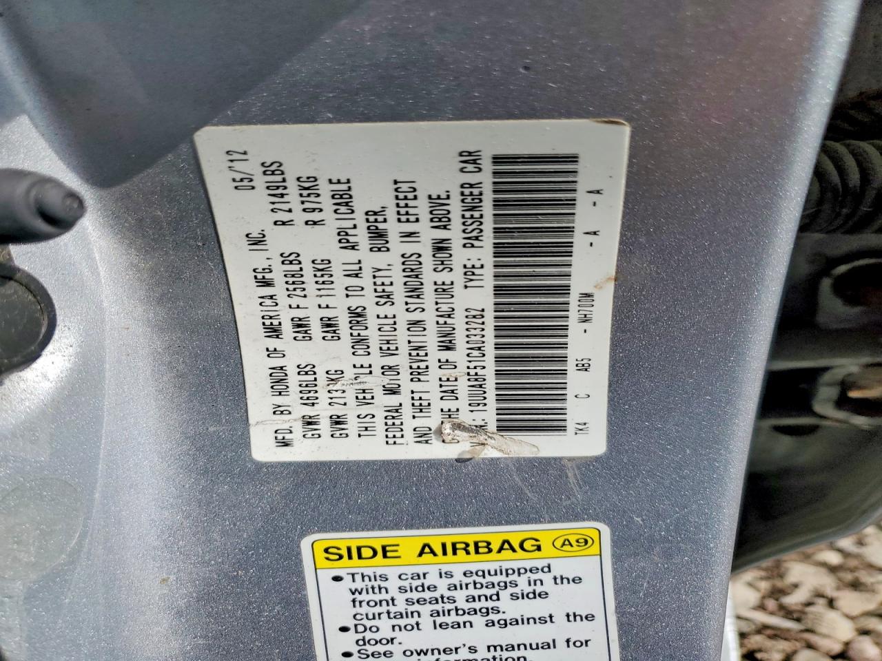 2012 ACURA TL