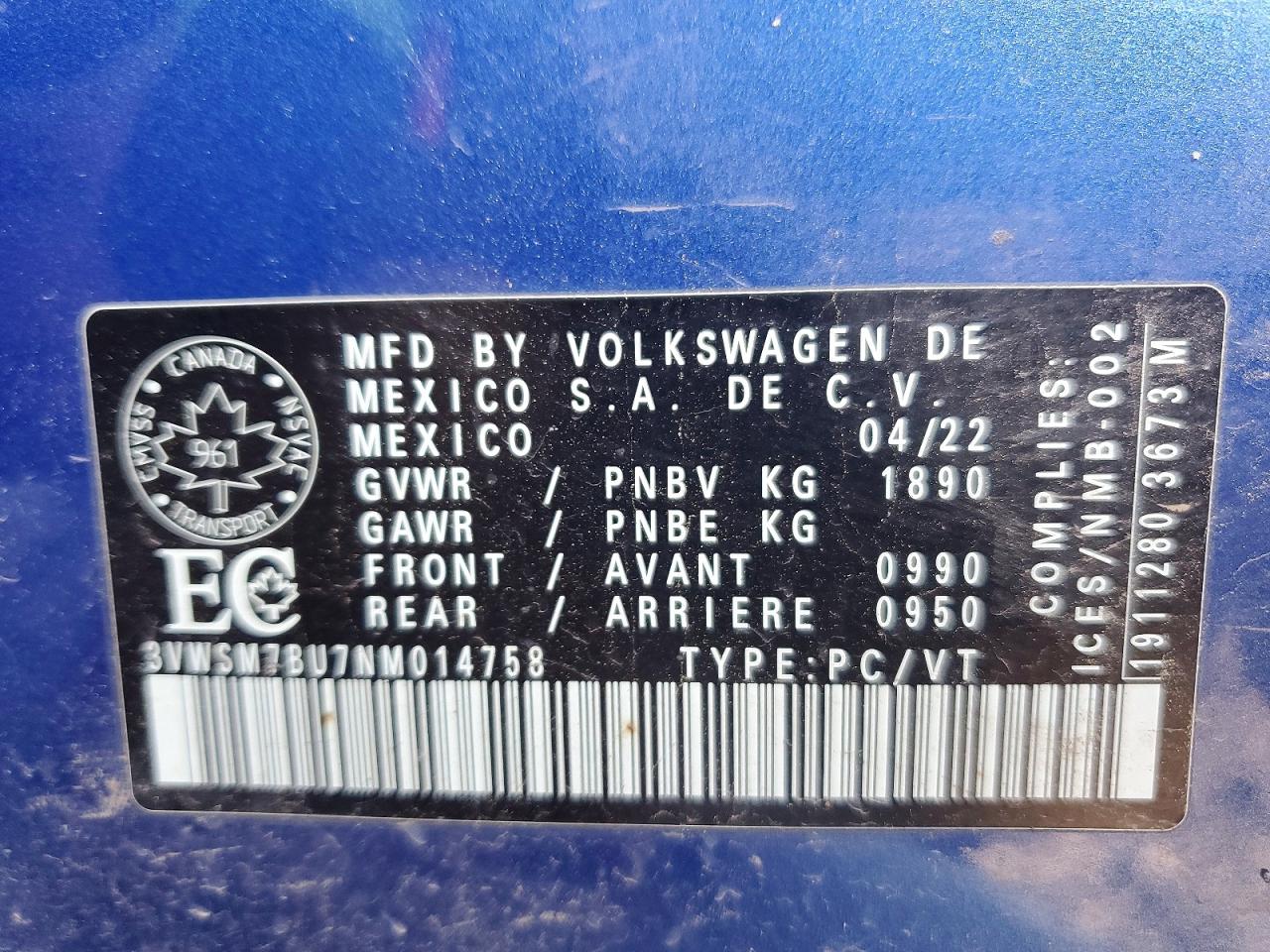 2022 VOLKSWAGEN JETTA