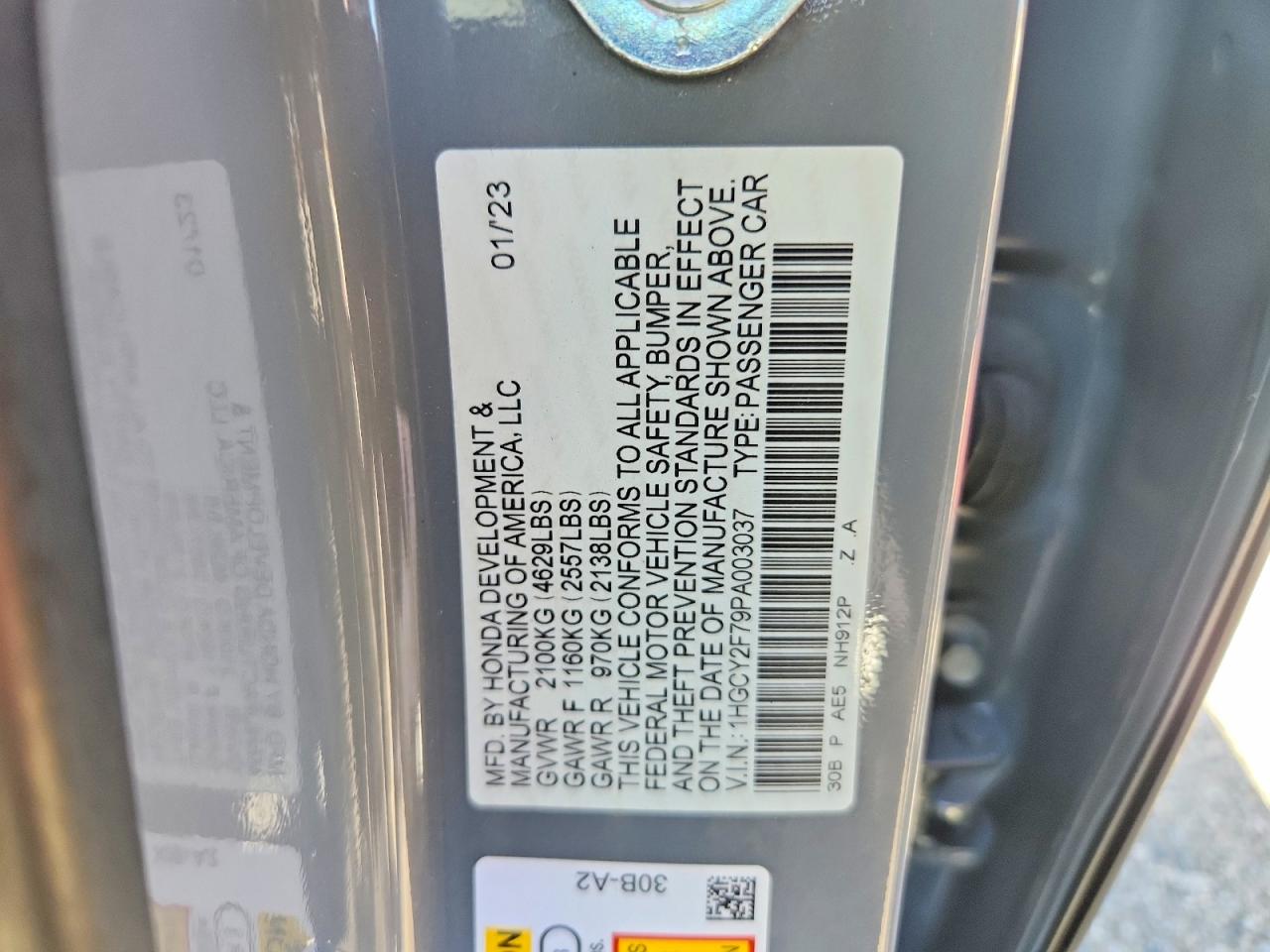 2023 HONDA ACCORD