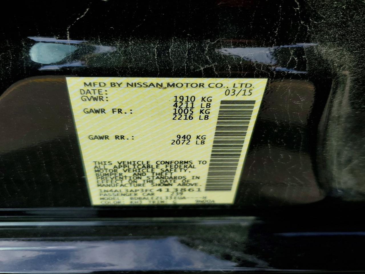 2015 NISSAN ALTIMA