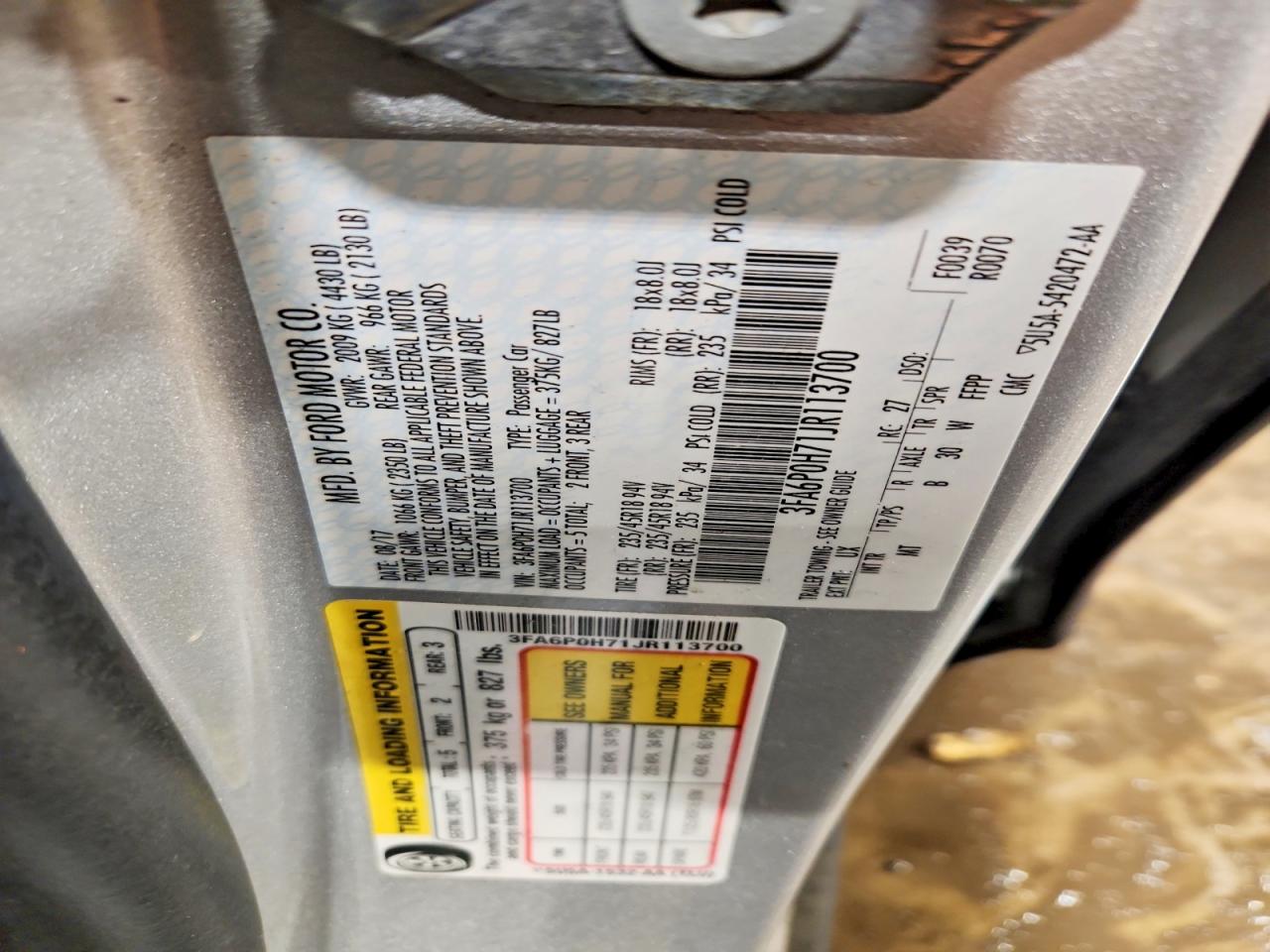 2018 FORD FUSION
