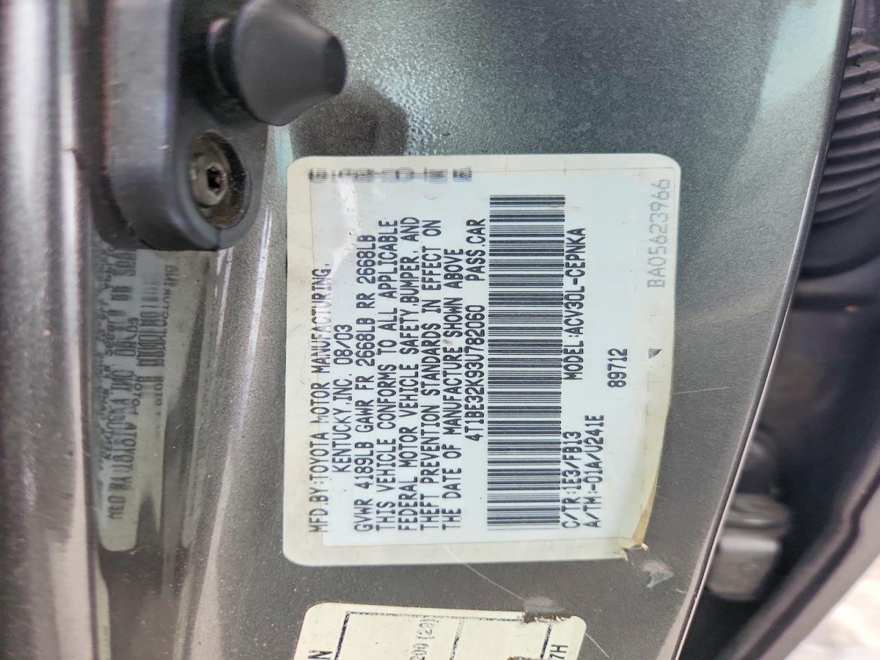 2003 TOYOTA CAMRY
