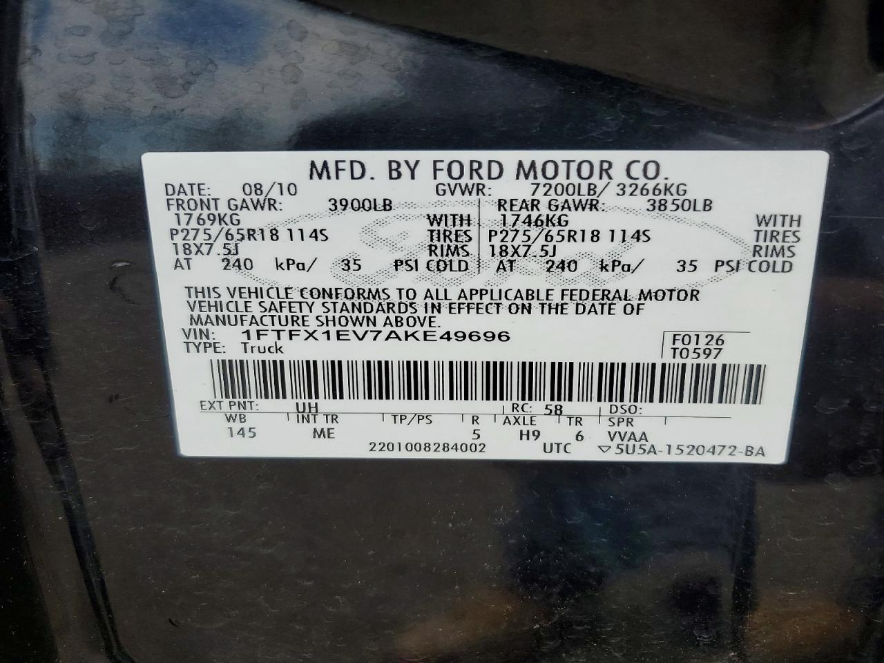 2010 FORD F150