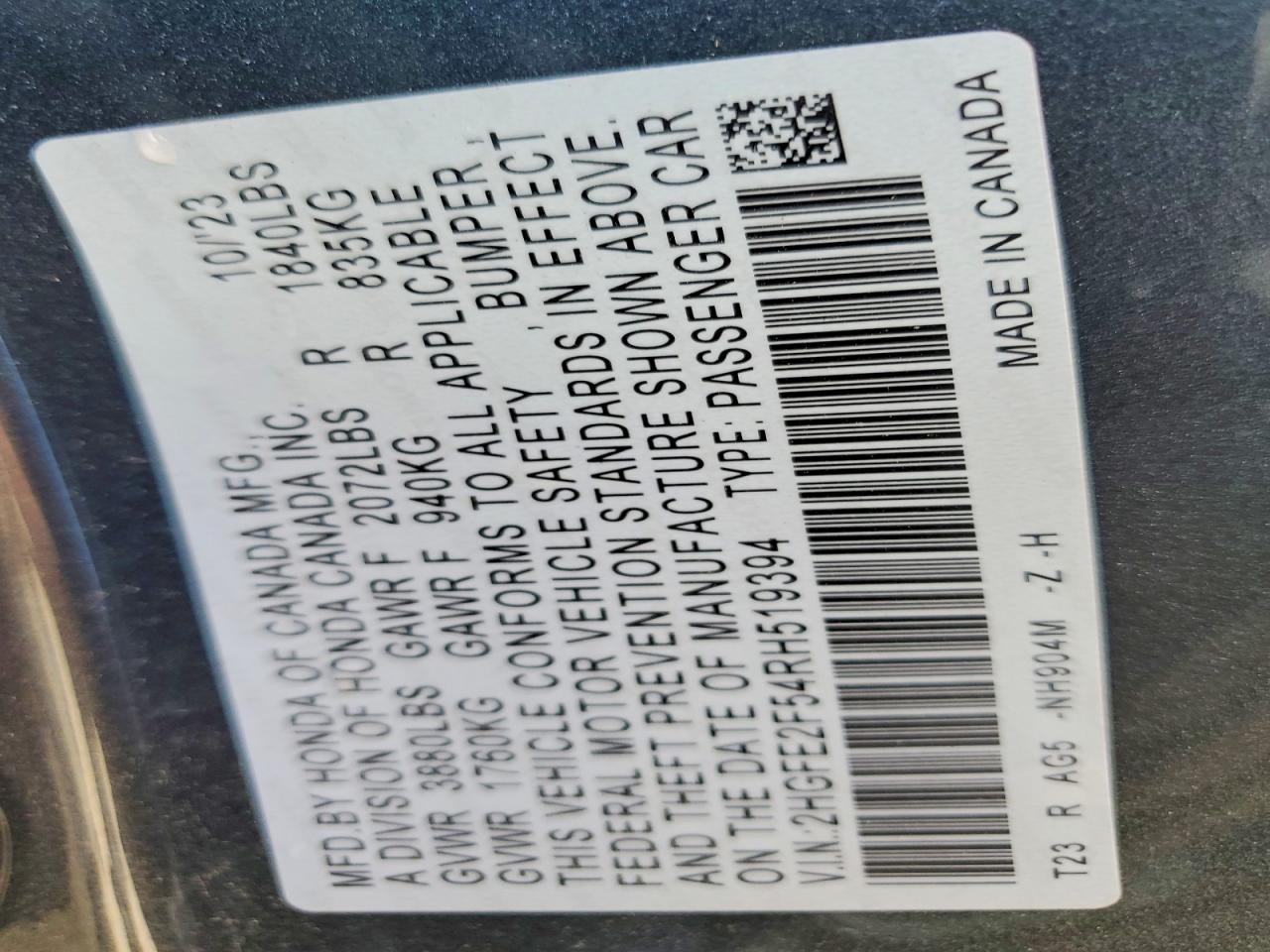 2024 HONDA CIVIC