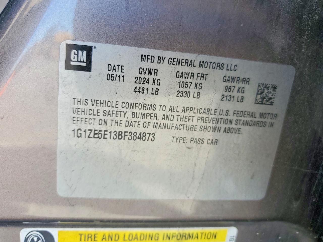 2011 CHEVROLET MALIBU
