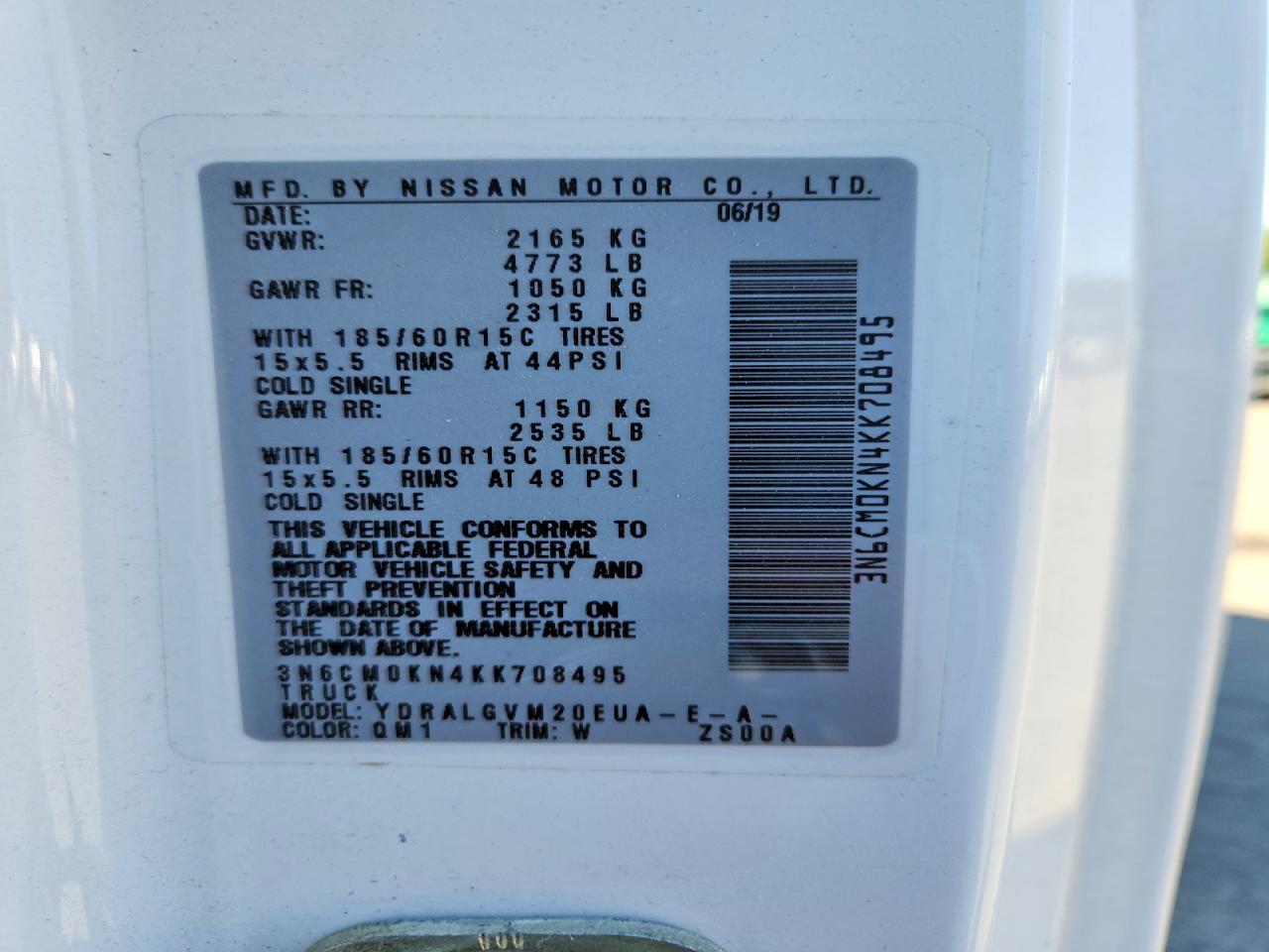 2019 NISSAN NV