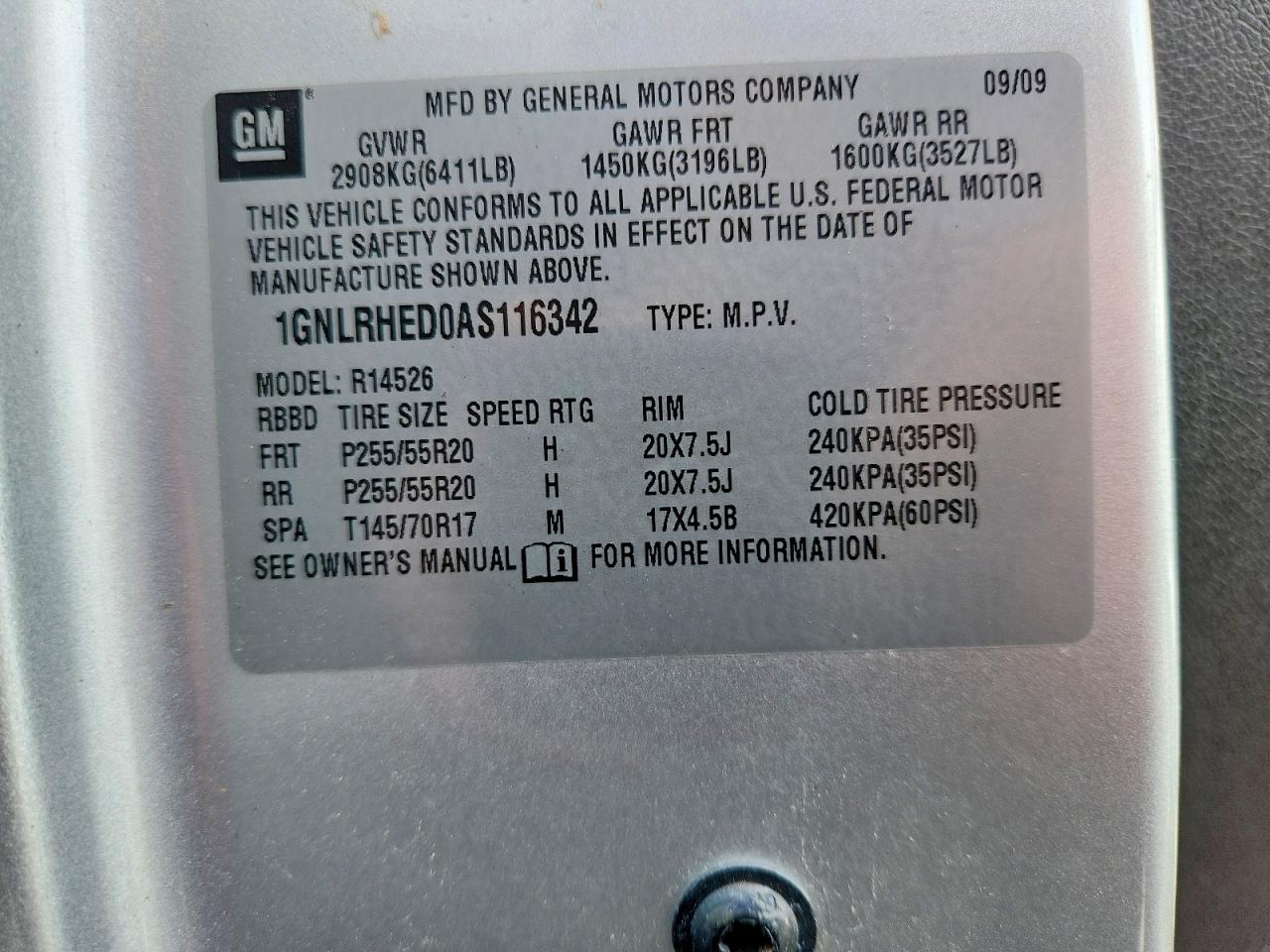 2010 CHEVROLET TRAVERSE