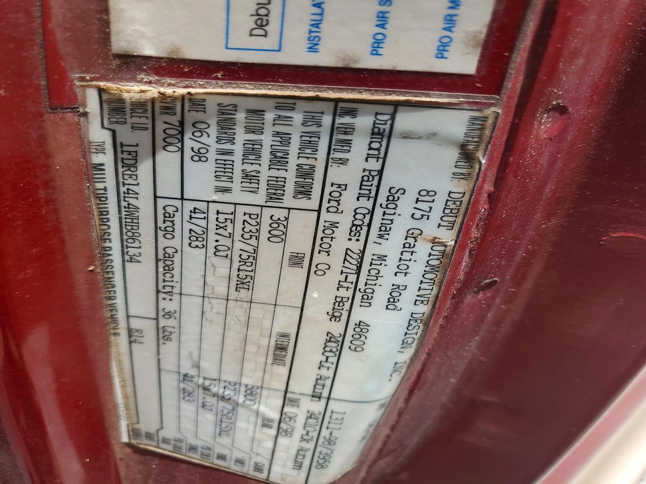 1998 FORD ECONOLINE