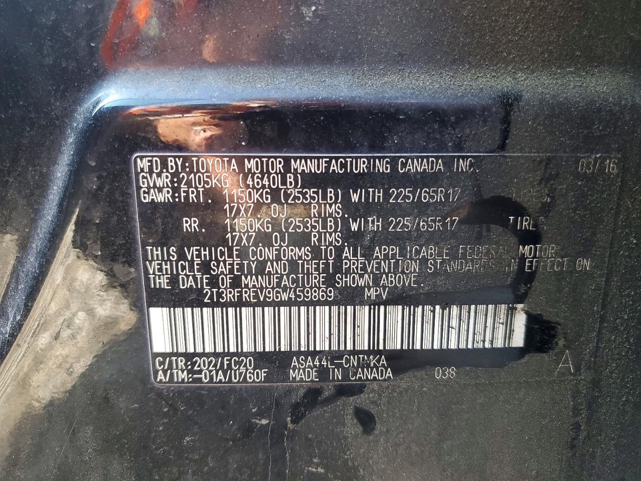 2016 TOYOTA RAV4