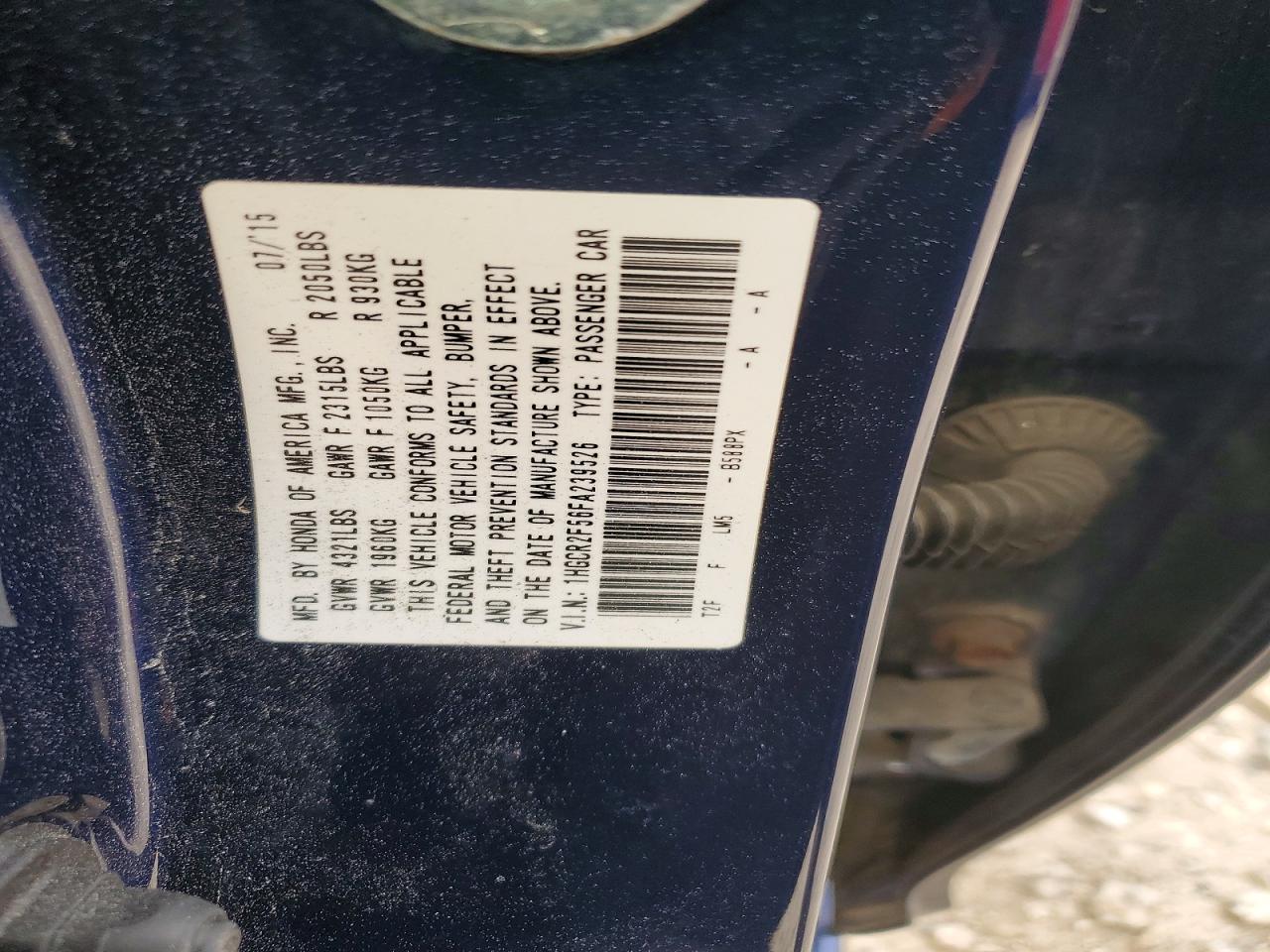 2015 HONDA ACCORD