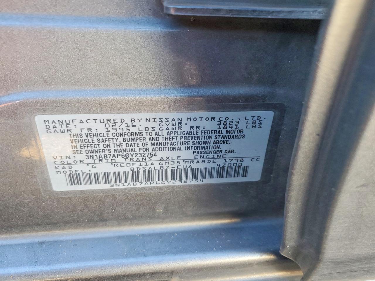 2016 NISSAN SENTRA