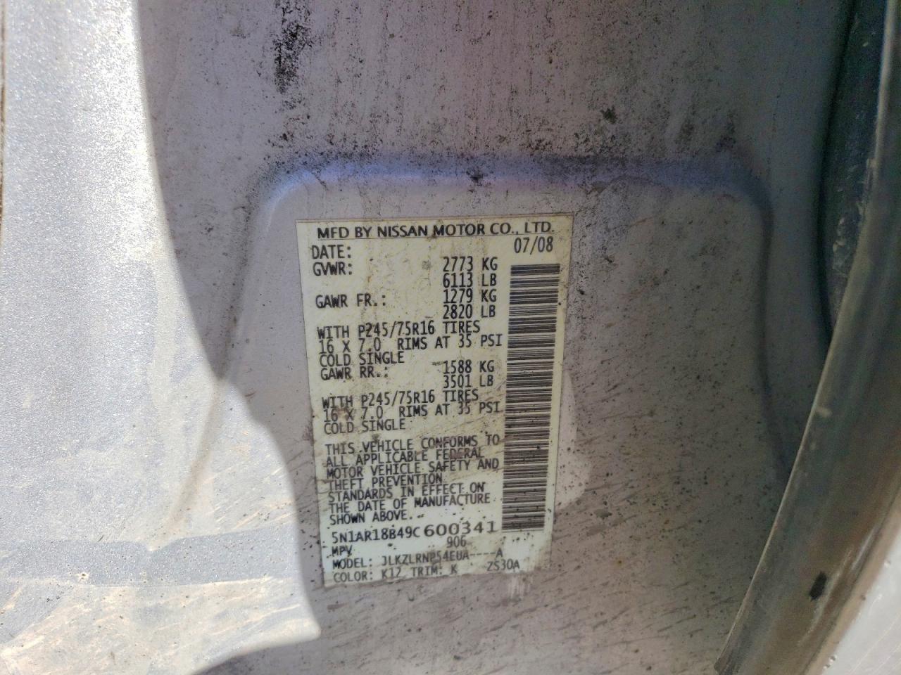 2009 NISSAN PATHFINDER