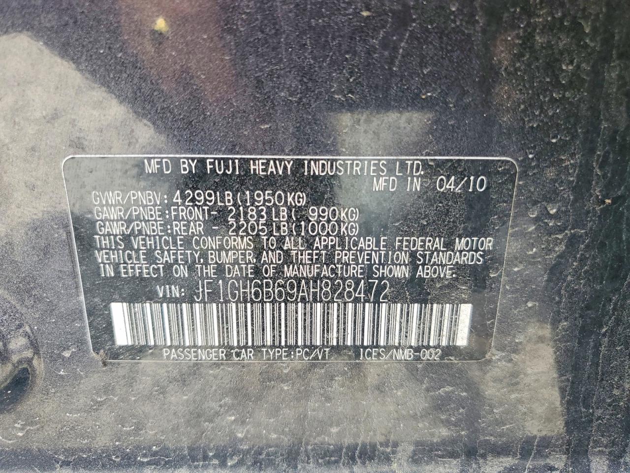 2010 SUBARU IMPREZA