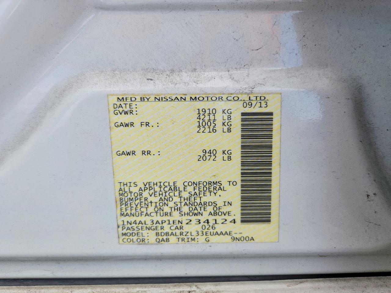 2014 NISSAN ALTIMA