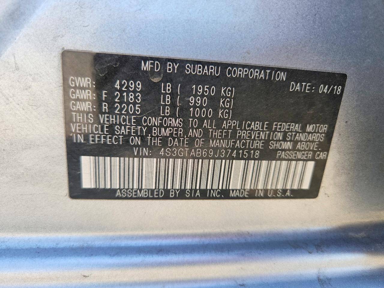 2018 SUBARU IMPREZA