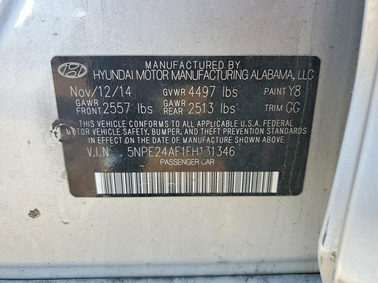 2015 HYUNDAI SONATA